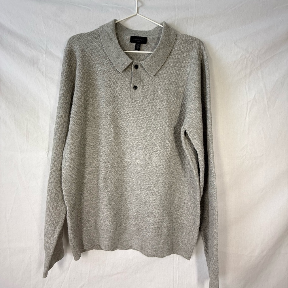 NWT Magaschoni Man Wool Blend Collared Sweater